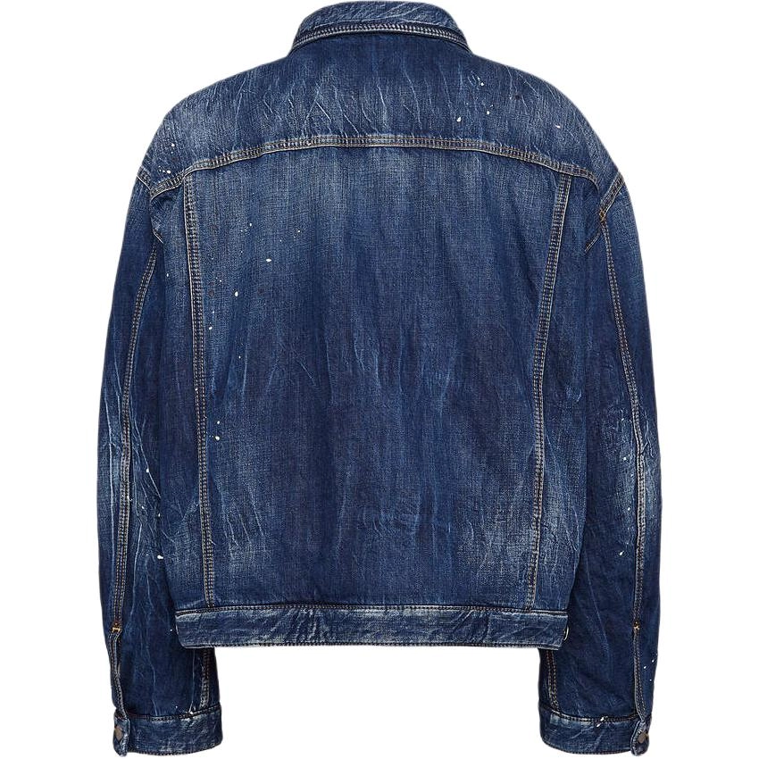 DSQUARED 2 Blue Spots Padded Maxi Jean Jacket