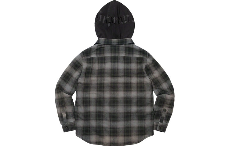 Supreme FW21 Week 9 Hooded Flannel Zip Up Shirt