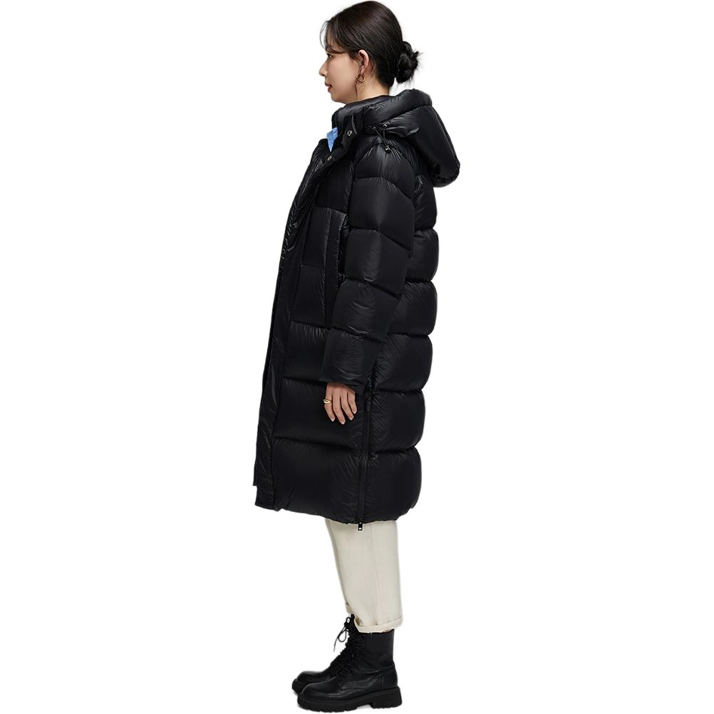 羽物 白鸭绒抗寒超厚过膝中长款羽绒服 男女同款