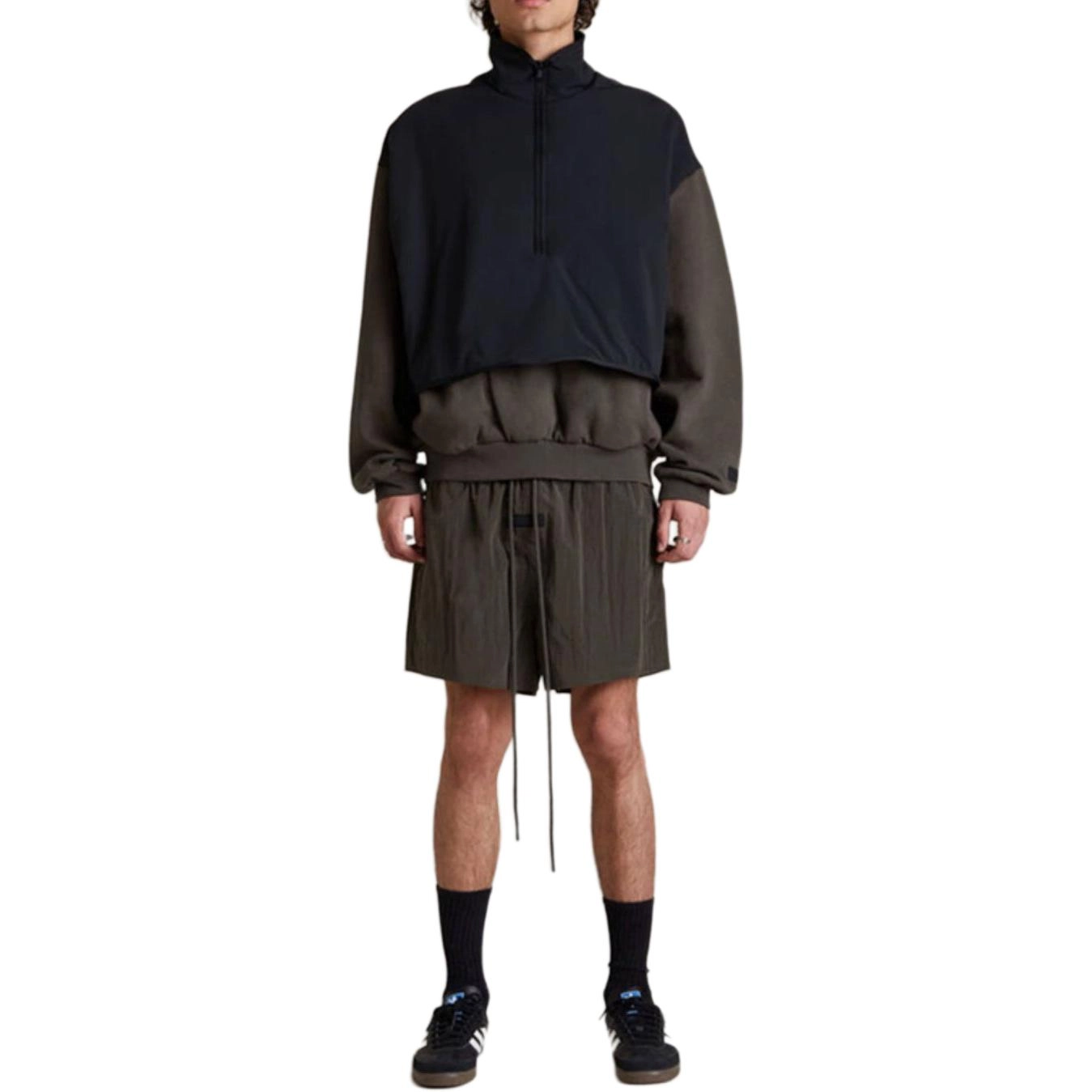 Fear of God Essentials SS24 Nylon Fleece Mockneck Sweat InkJet Blk