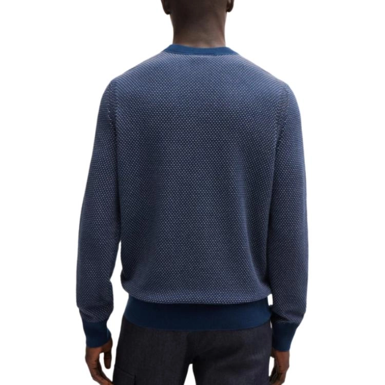 HUGO BOSS Cotton-Blend Sweater With Two-Tone Structure