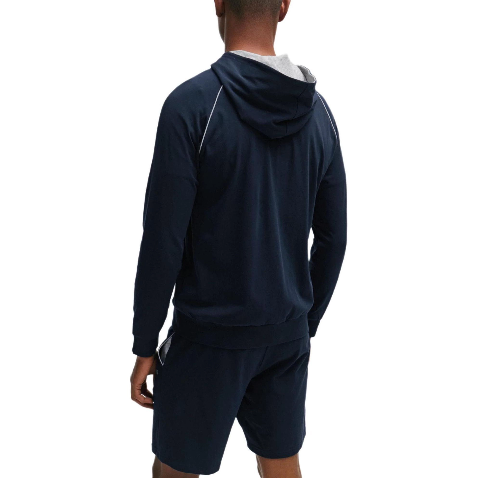 HUGO BOSS Stretch-Cotton Zip-Up Hoodie With Logo Detail
