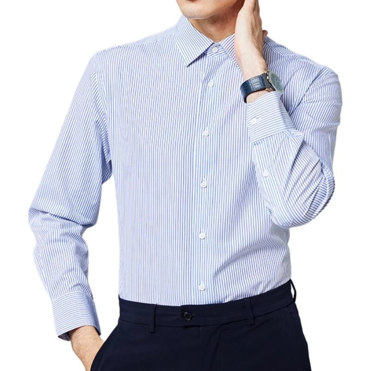 佛朗尼·齐拉 条纹商务休闲长袖衬衫 男款 兰条