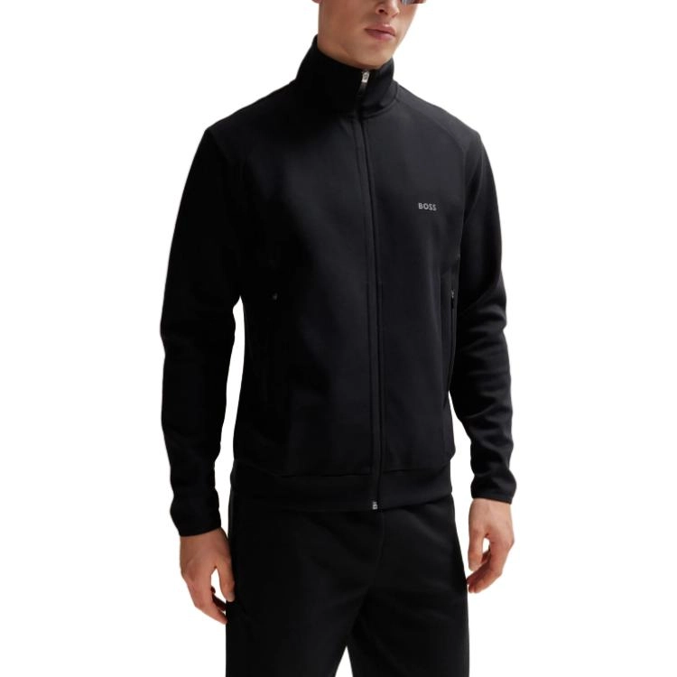HUGO BOSS Zip-Up Sweatshirt With Logo Print