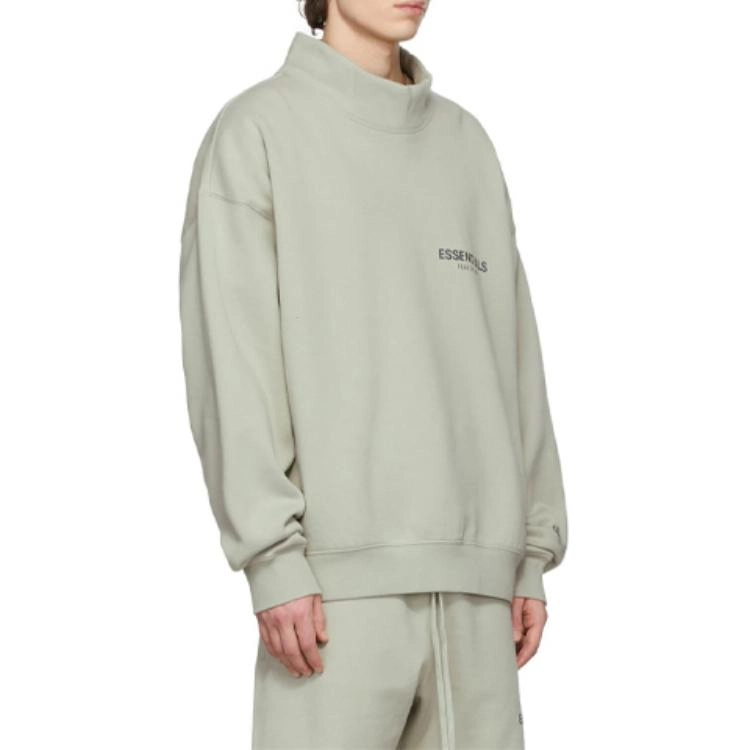 Fear of God Essentials FW21 Mock Neck Sweatshirt GreenConcrete Logo