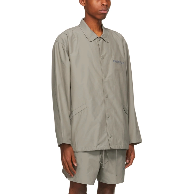 Fear of God Essentials FW20 Souvenir Jacket Taupe Logo