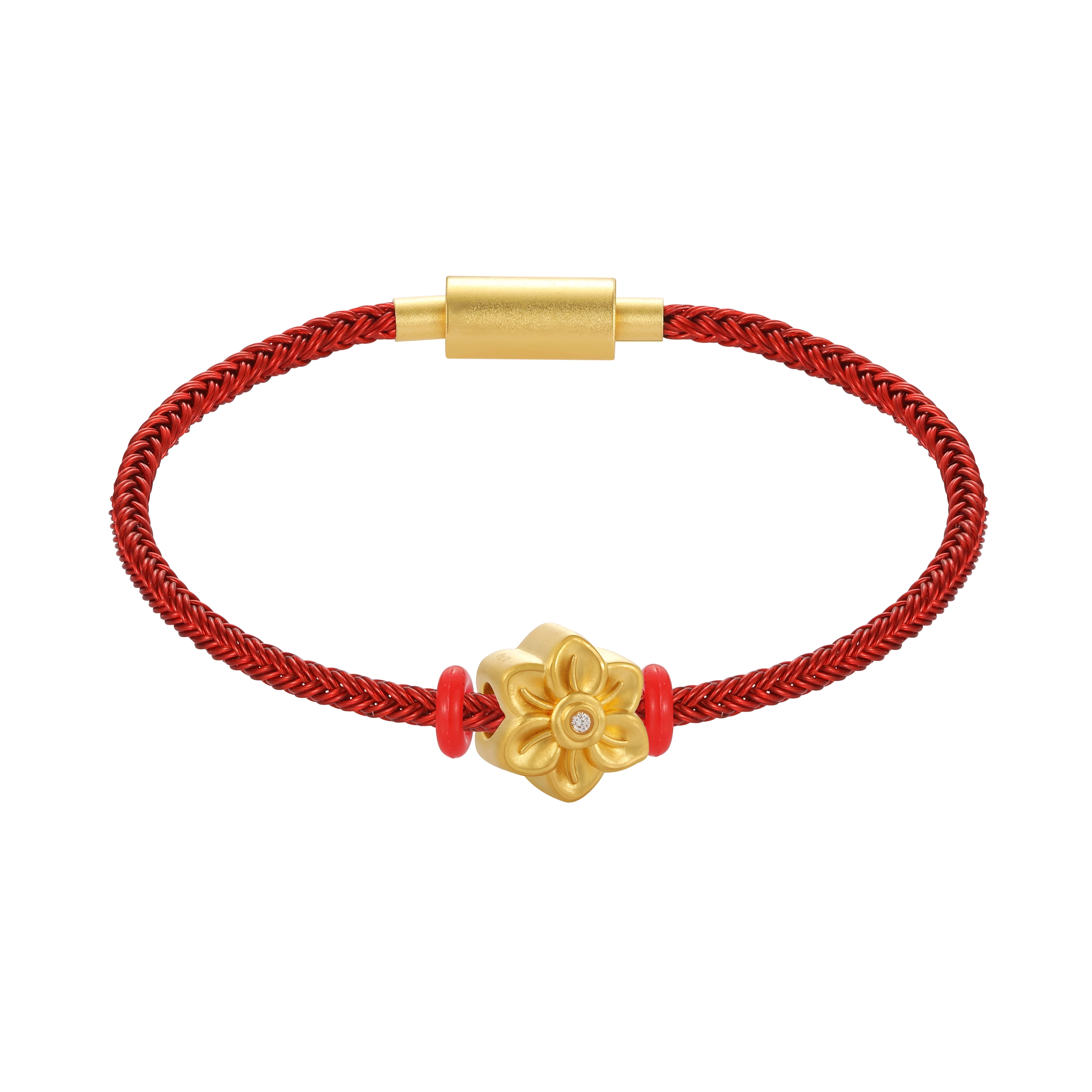 潮小金 十二花神系列-十二月水仙花串珠 足金 一口价 黄金吊坠 女款