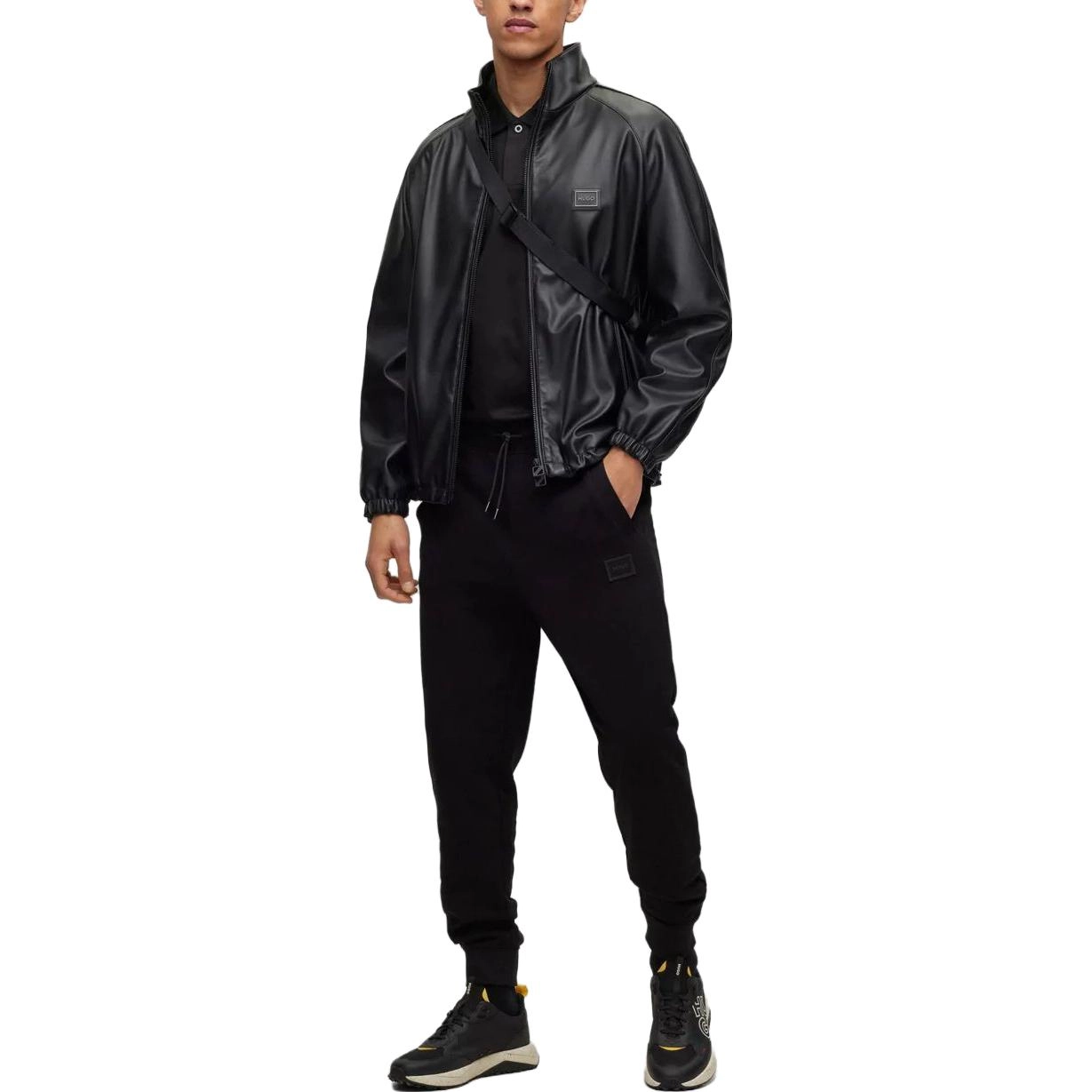 HUGO BOSS Faux-Leather Relaxed-Fit Jacket With Framed Logo