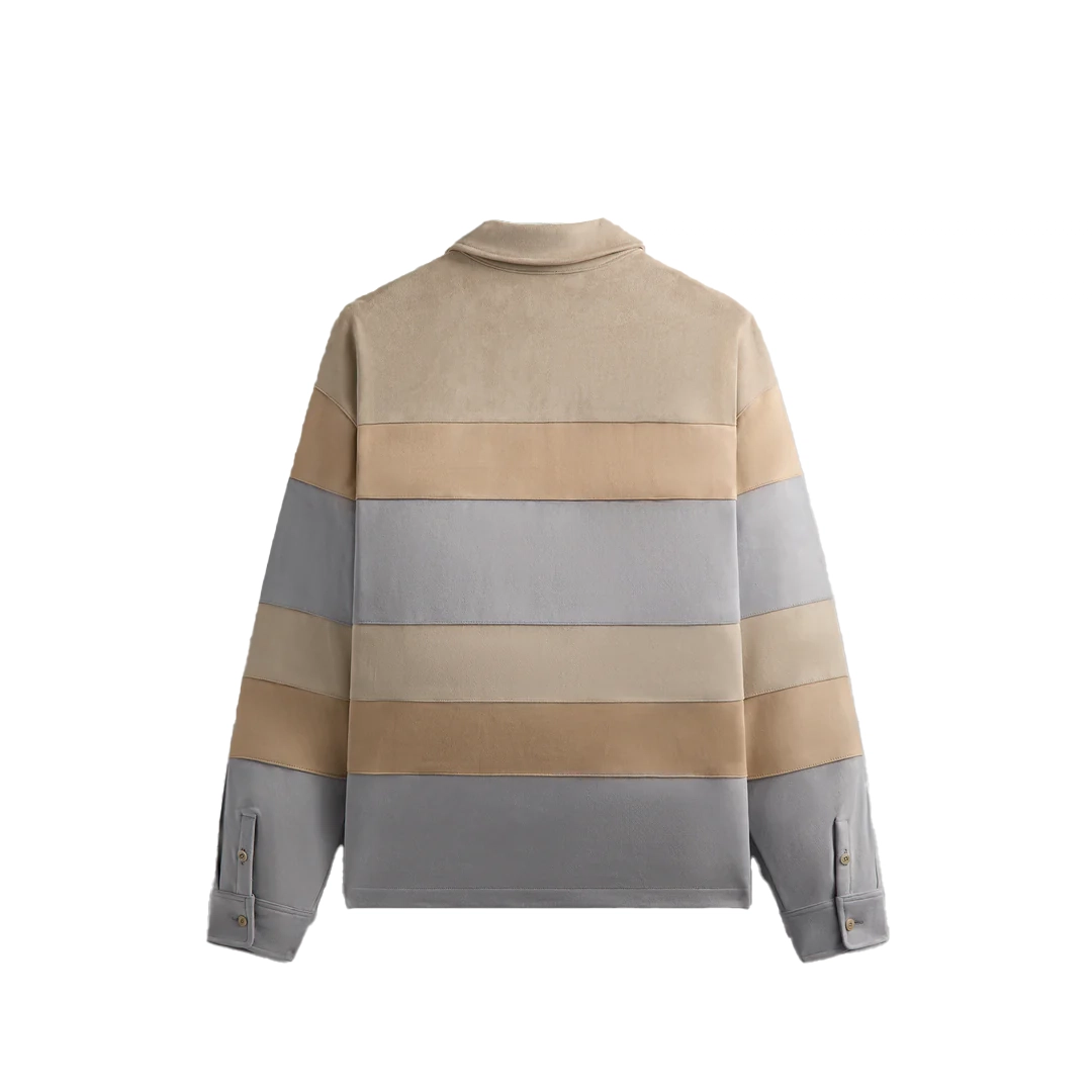 KITH FW24 Stripe Microsuede Tanner Pullover Fall 2024 Polo