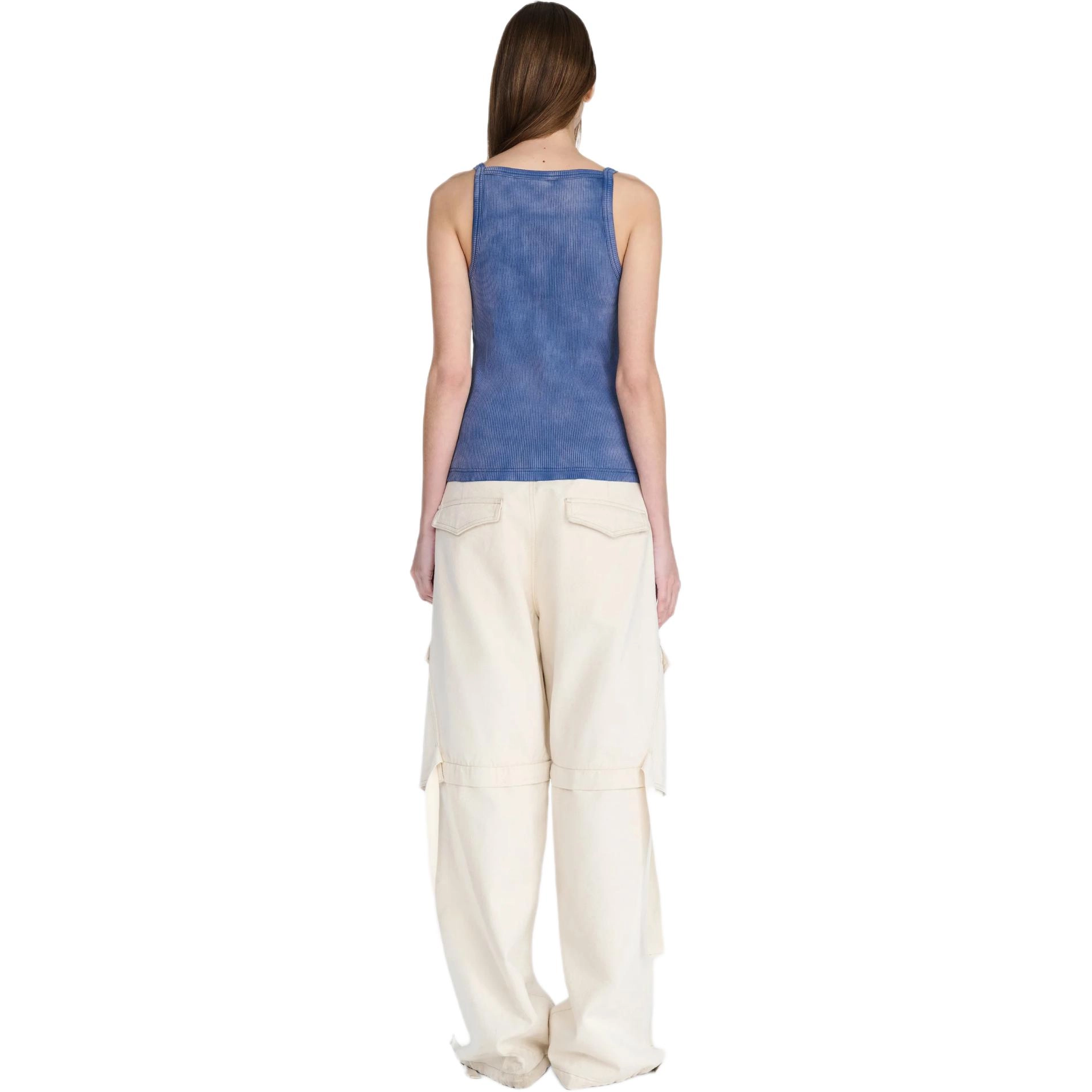 DION LEE SS24 RIVET POCKET TANK WASHED AMERICAN BLUE
