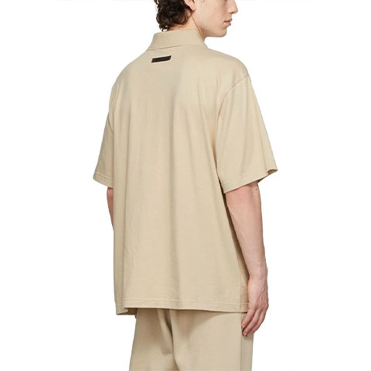 Fear of God Essentials FW21 SSENSE Exclusive Jersey Polo BeigeLinen LogoPolo