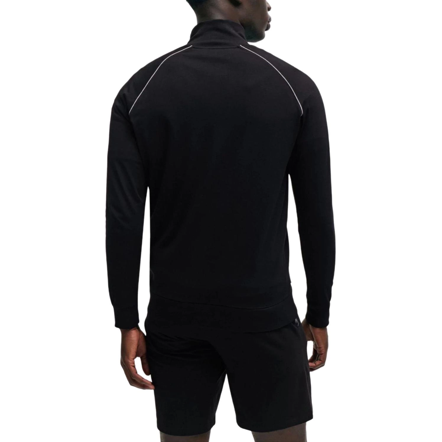 HUGO BOSS Stretch Cotton Zip Up Jacket With Logo Detail