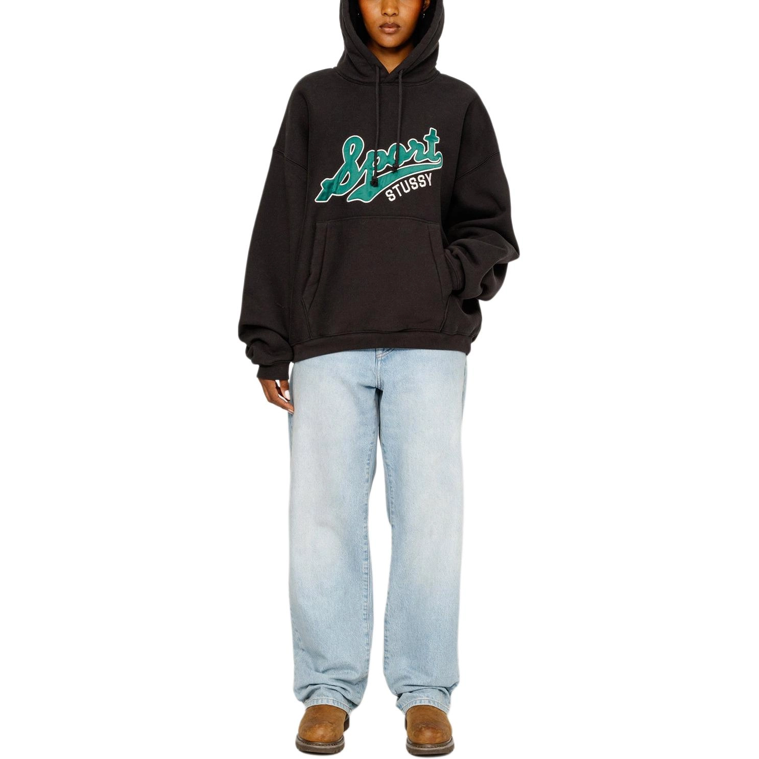 Stussy FW24 SATIN PATCH OVERSIZED HOODIE logo