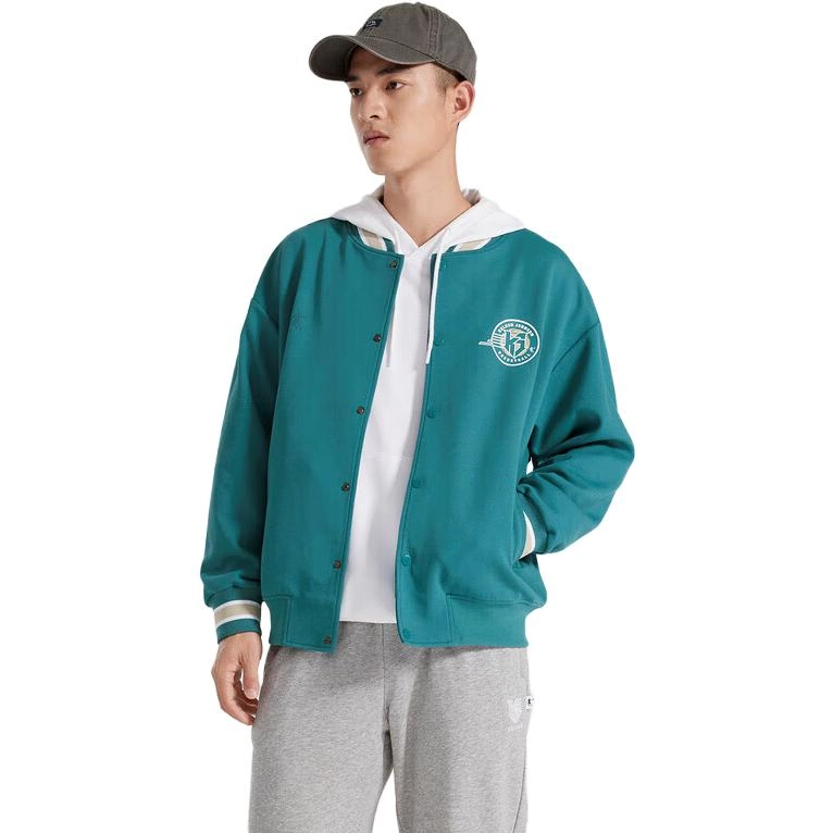 乔丹 字母印花防风棒球服 男款 海青色