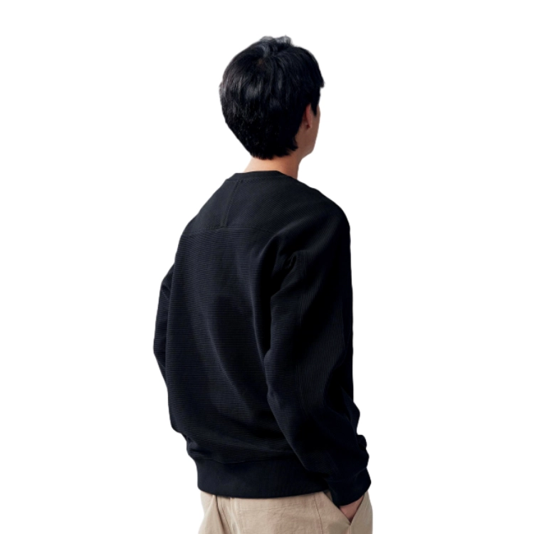 棉先生 圆领纯色宽松落肩长袖卫衣 男款
