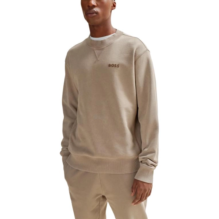 HUGO BOSS Cotton-Terry Relaxed-Fit Sweatshirt With Logo Detail