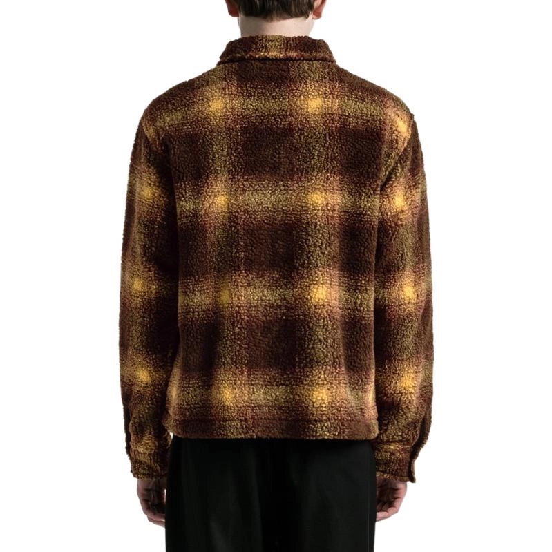 Stussy SS22 Shadow Plaid Sherpa Zip Shirt