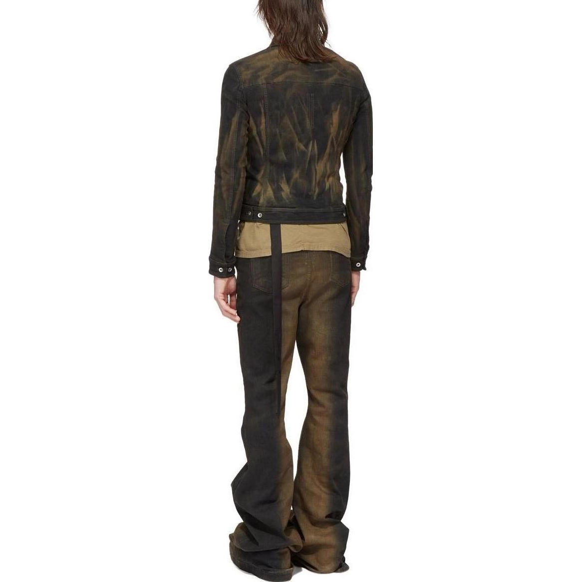 Rick Owens DRKSHDW FW23 Luxor Trucker Jkt In Mud Washed Stretch Denim