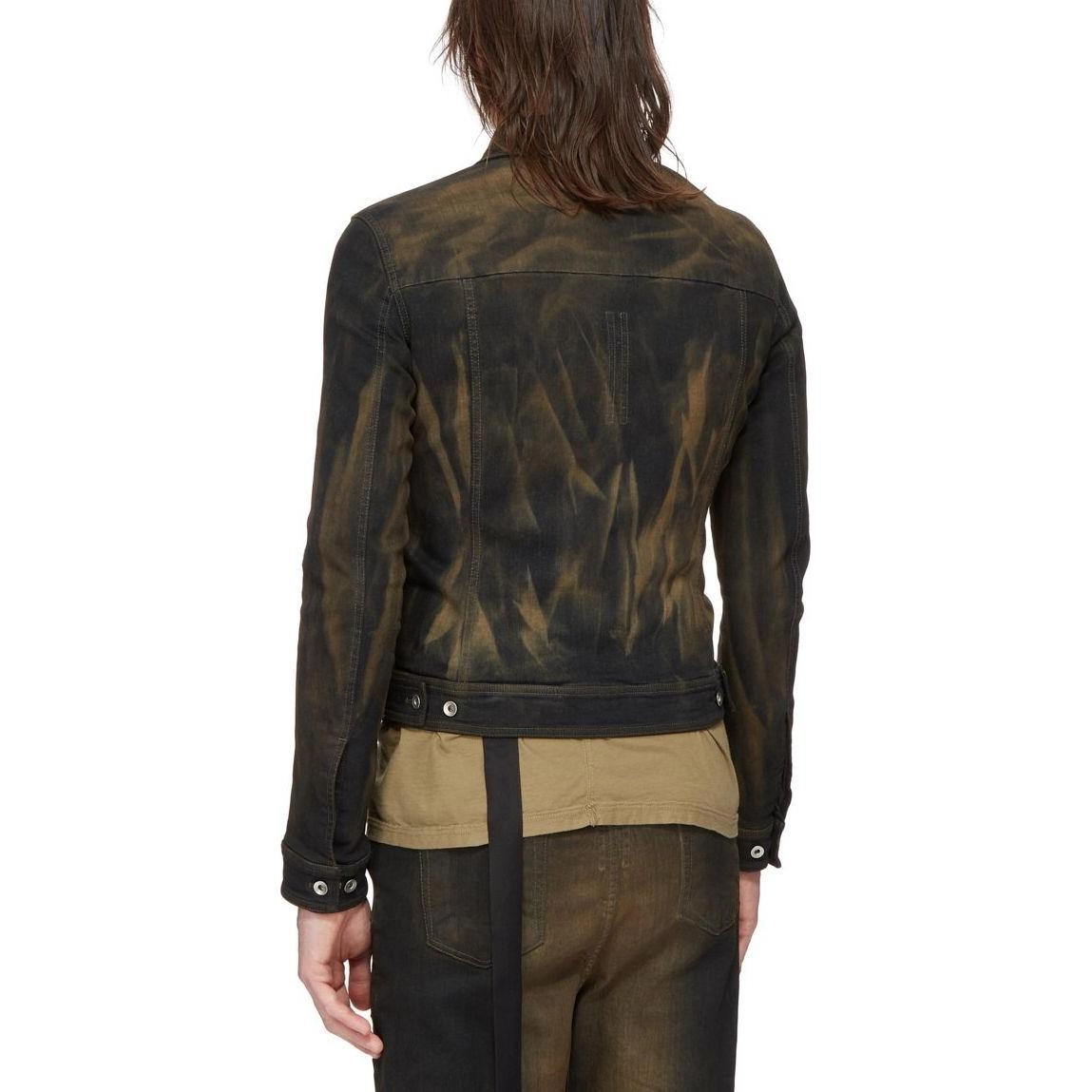 Rick Owens DRKSHDW FW23 Luxor Trucker Jkt In Mud Washed Stretch Denim