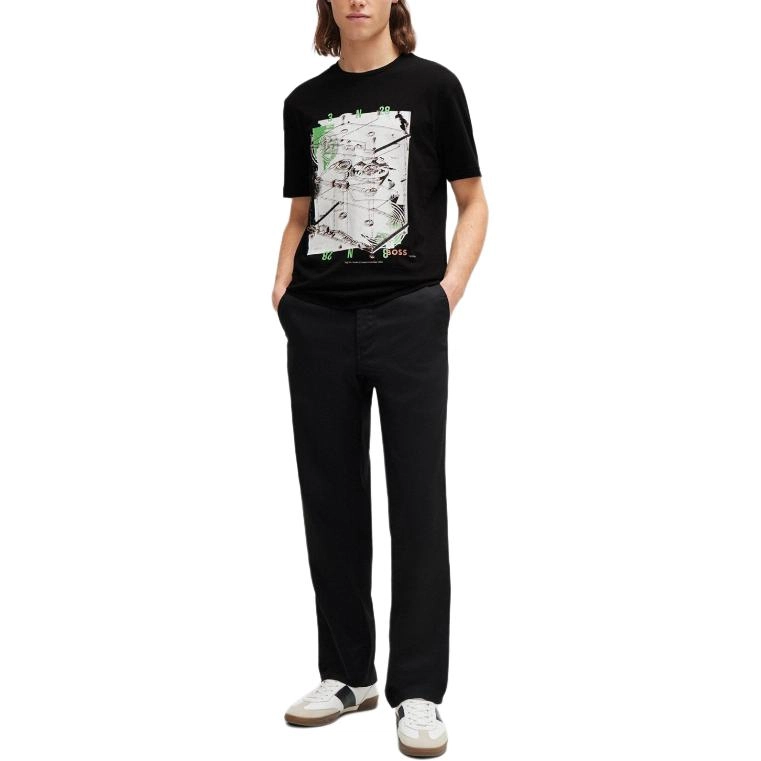HUGO BOSS Cotton-Jersey T-Shirt With Seasonal Print T