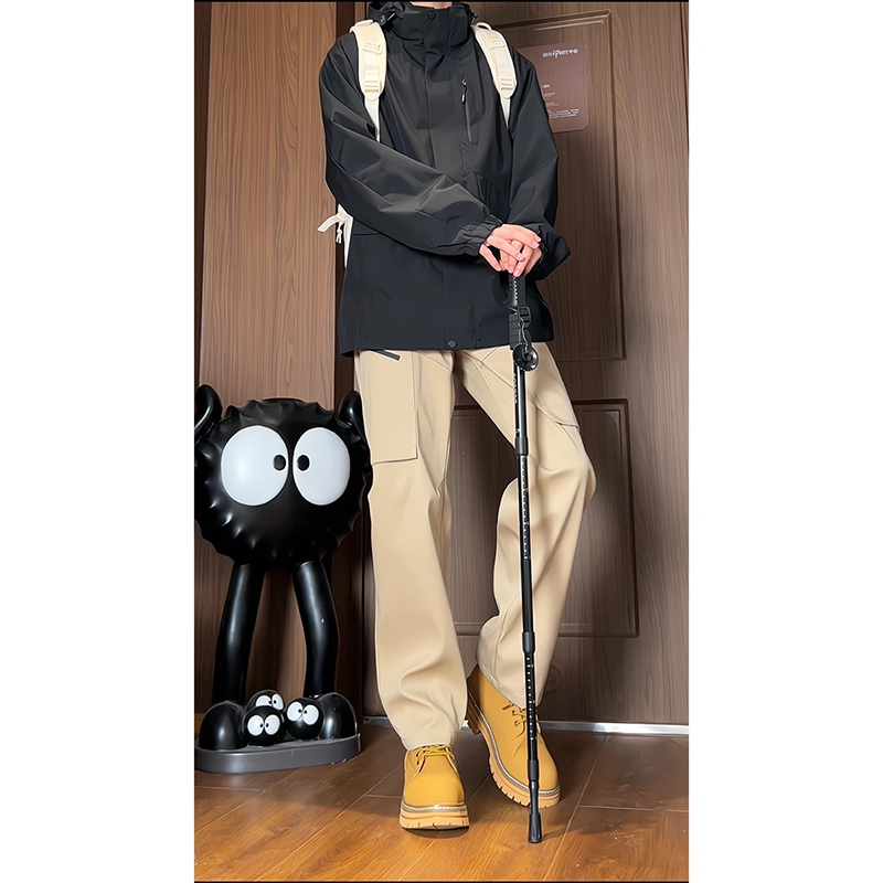 帝狼牛 美式复古机能风高街百搭微喇工装伞兵裤休闲裤 男女同款