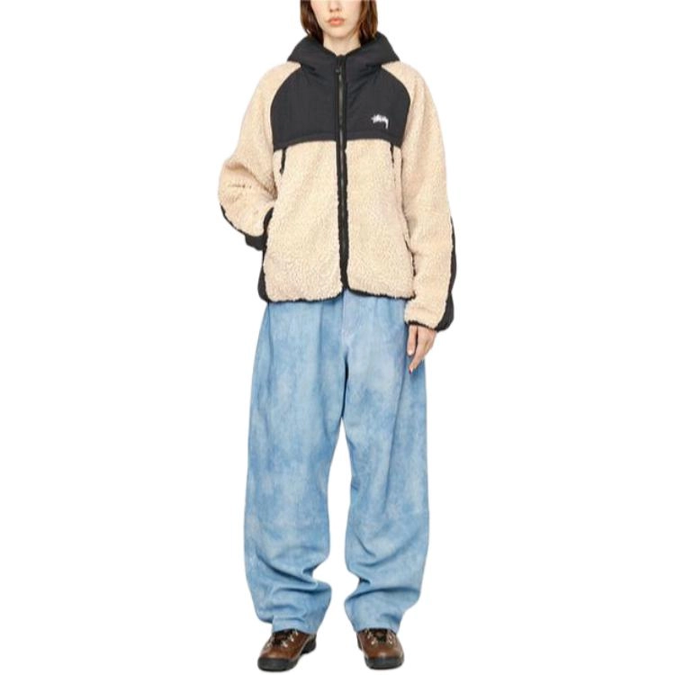 Stussy FW23 SHERPA PANELED HOODED JACKET