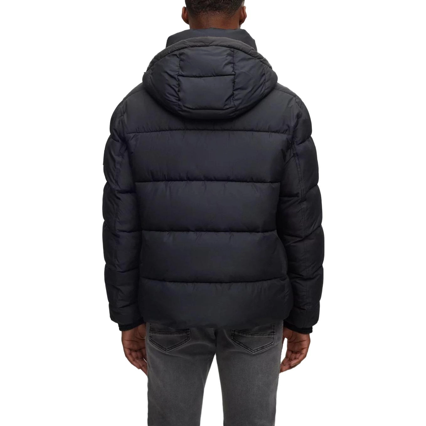 HUGO BOSS Water-Repellent Hooded Puffer Jacket With Logo Badge