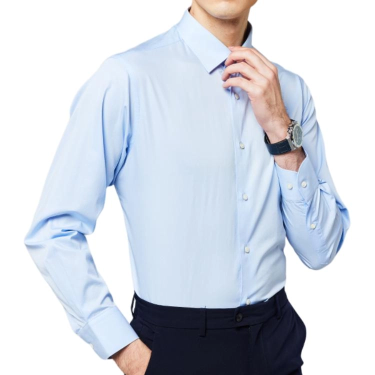 佛朗尼·齐拉 翻领休闲商务长袖衬衫 男款 蓝色