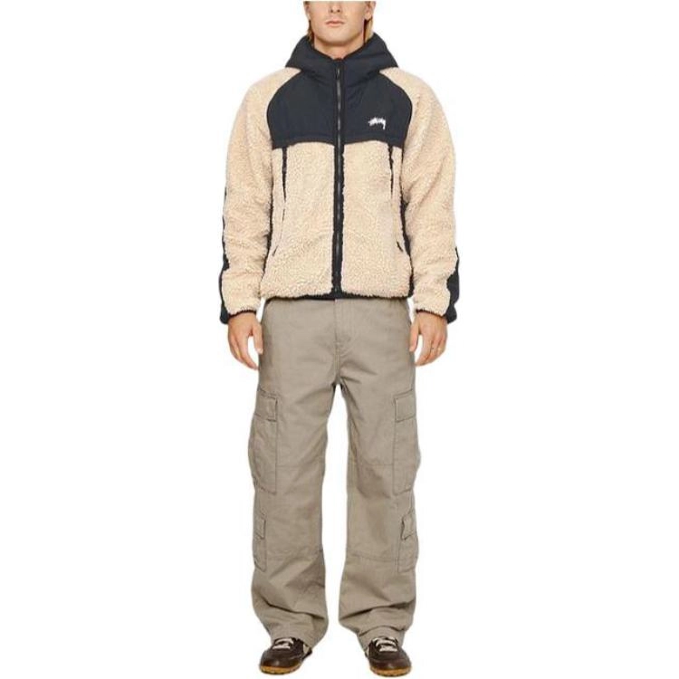 Stussy FW23 SHERPA PANELED HOODED JACKET
