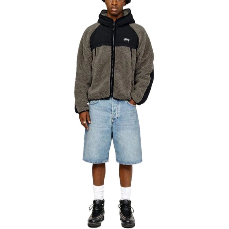 Stussy FW23 SHERPA PANELED HOODED JACKET
