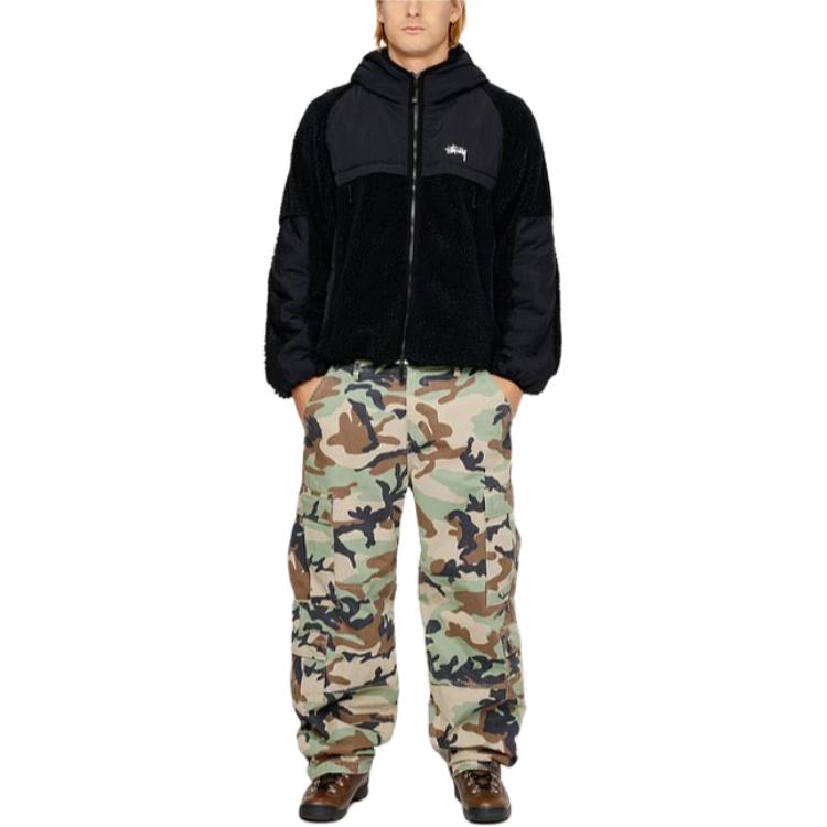 Stussy FW23 SHERPA PANELED HOODED JACKET