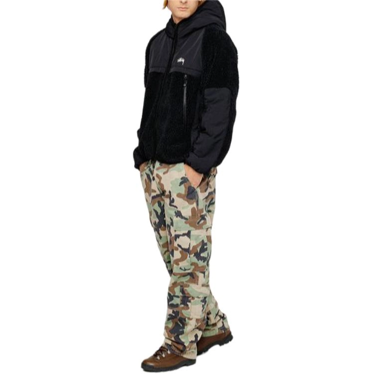 Stussy FW23 SHERPA PANELED HOODED JACKET