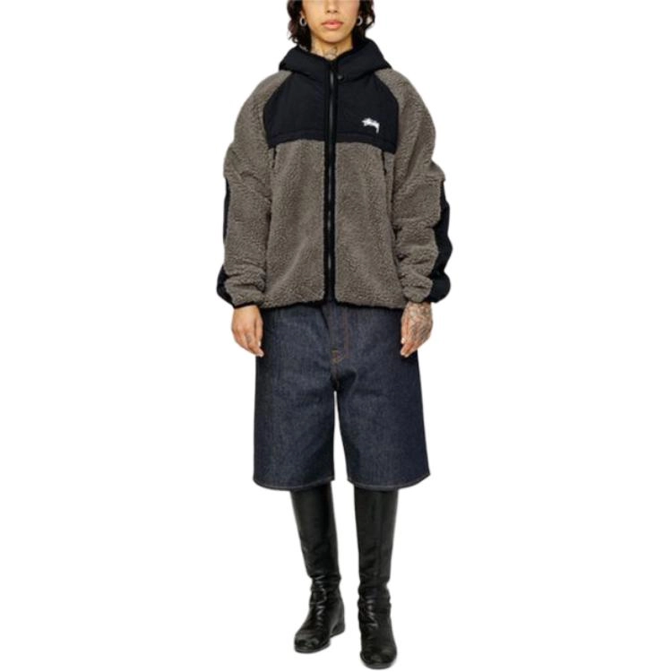 Stussy FW23 SHERPA PANELED HOODED JACKET