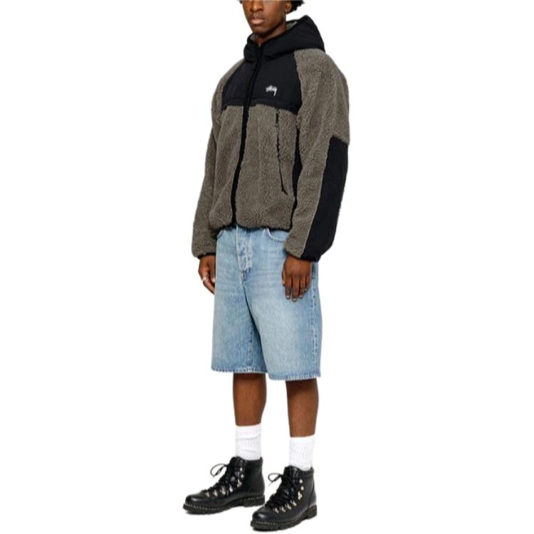 Stussy FW23 SHERPA PANELED HOODED JACKET