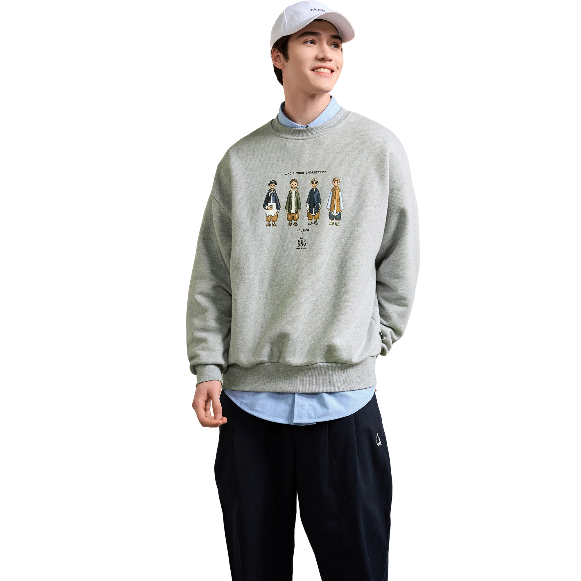 nautica white sail x POPBOY FW23 Logo