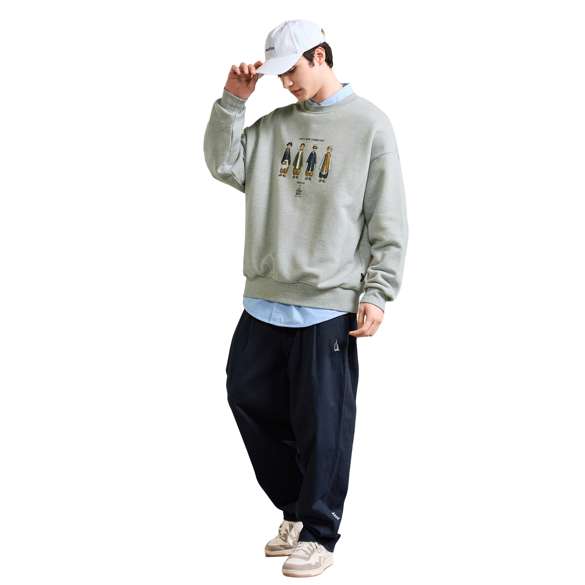 nautica white sail x POPBOY FW23 Logo