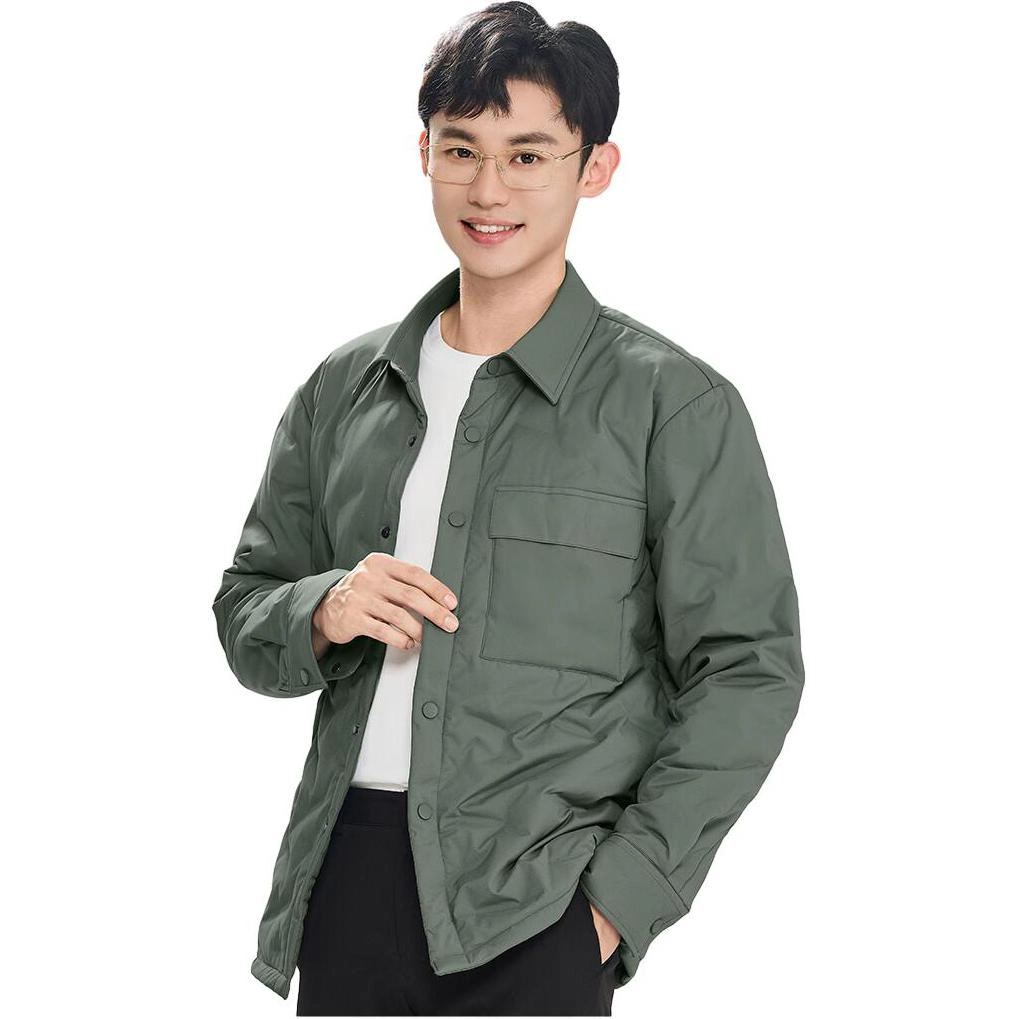 红豆 纯色翻领单排扣长袖羽绒服 男款