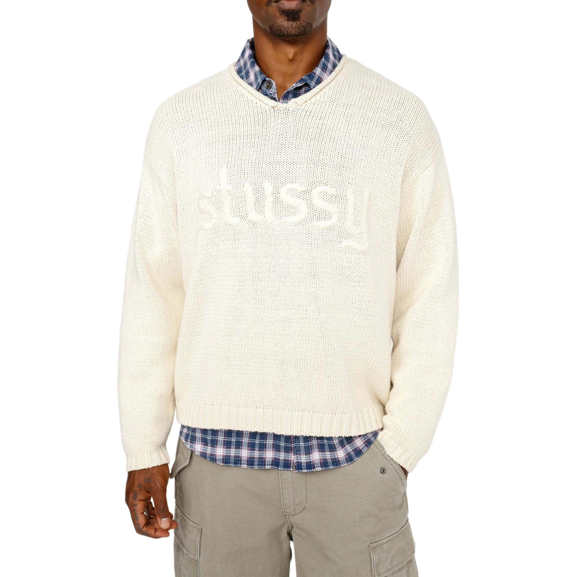 Stussy FW24 EMBROIDERED V-NECK LOGO SWEATER logoV
