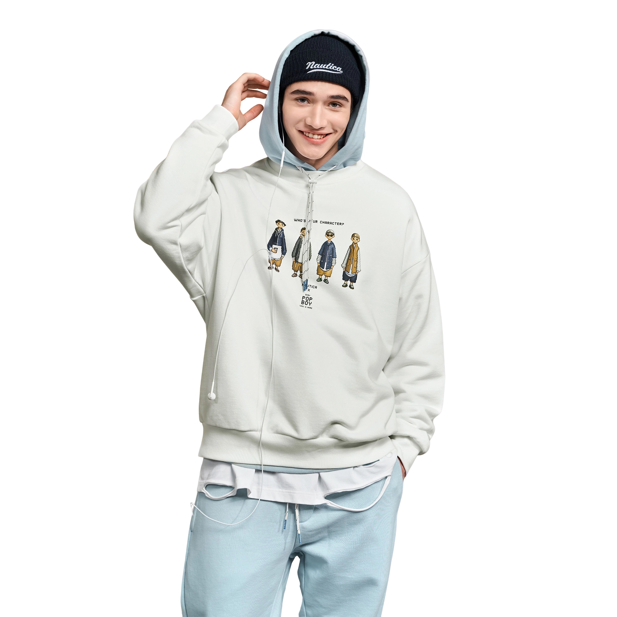 nautica white sail x POPBOY FW23 Logo