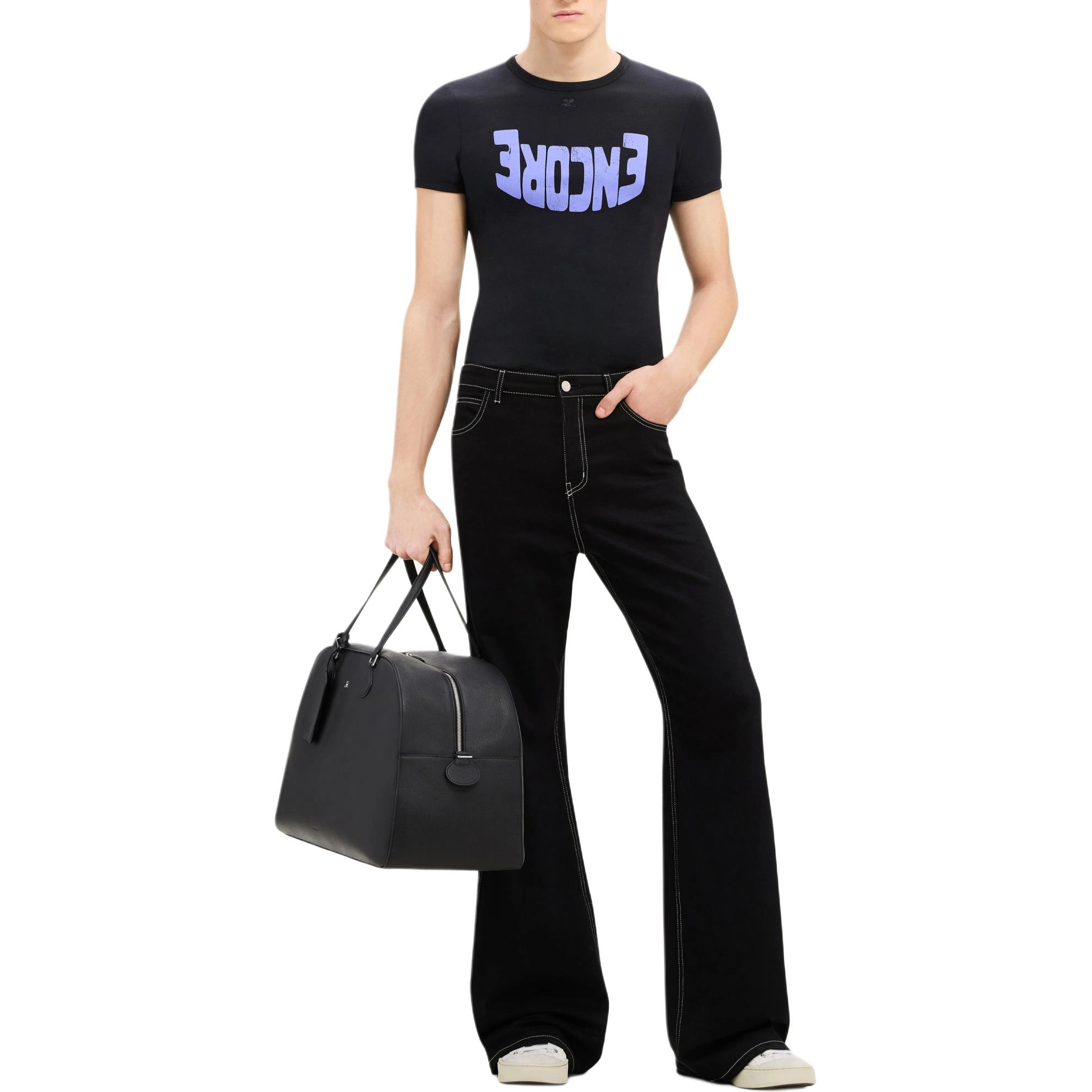 COURREGES SS24 ENCORE CONTRAST T-SHIRT T Black Purple
