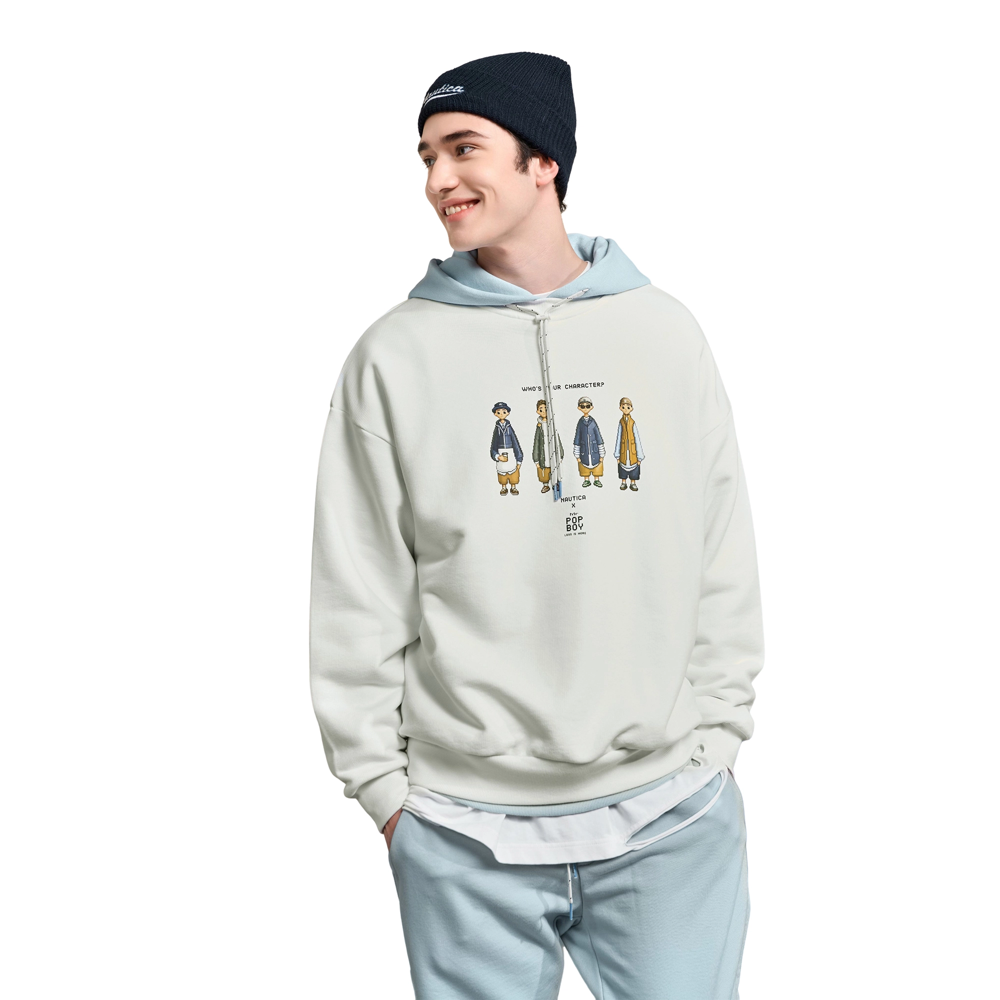 nautica white sail x POPBOY FW23 Logo