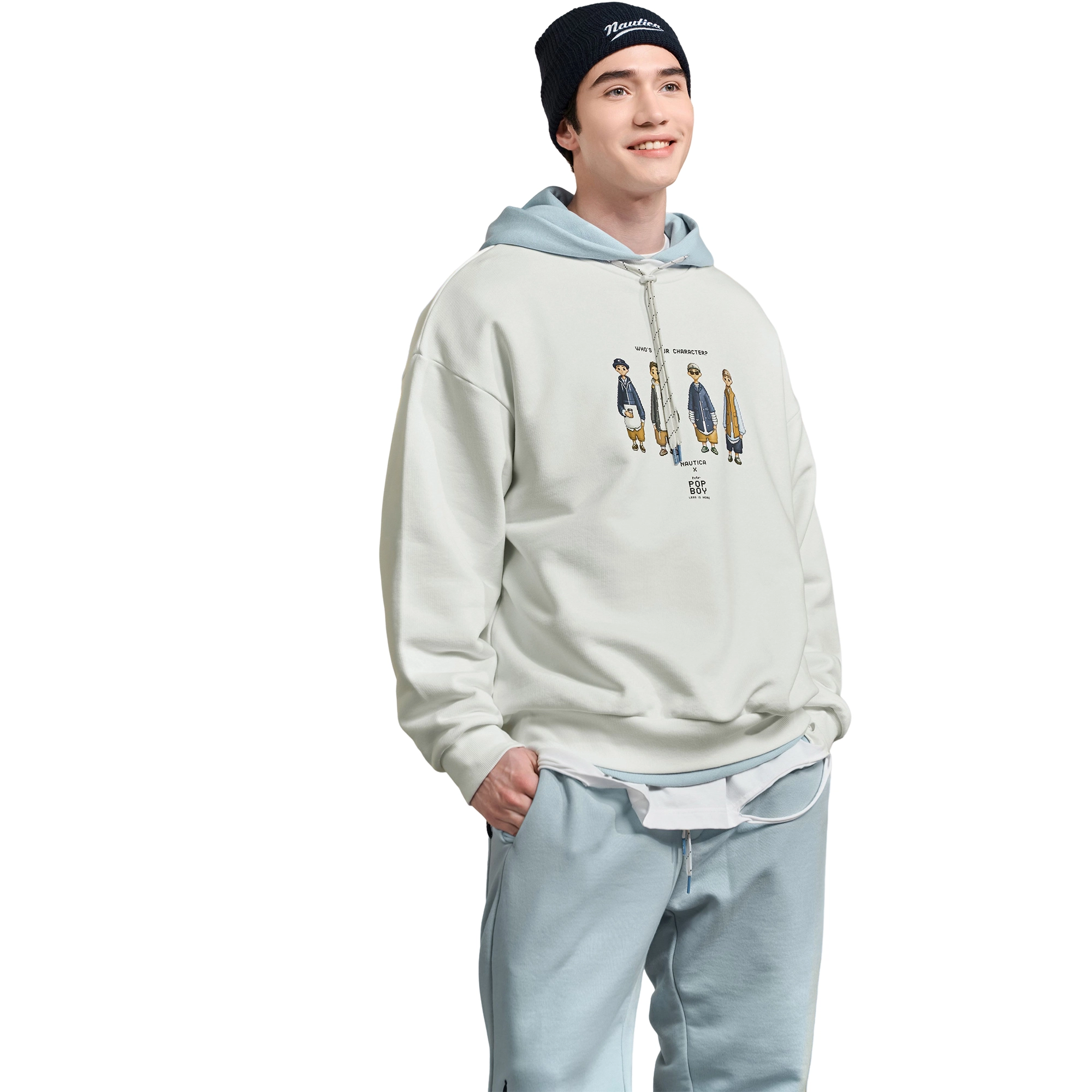 nautica white sail x POPBOY FW23 Logo