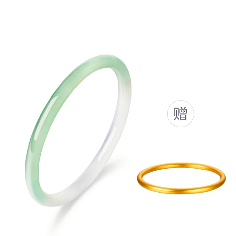 幸囍礼 【点收藏赠素圈镯 高品质】半山半水青山黛女镯 新中式国风油青色渐变 古风汉服 高冷气质 玉髓 手镯 男女同款情侣款