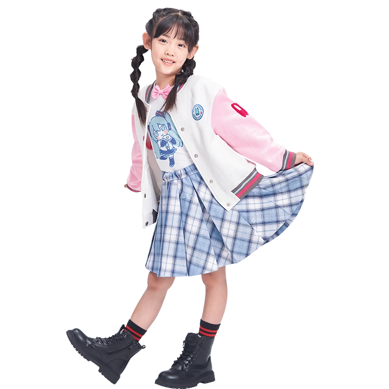 伊佳林 初音未来星光乐园系列 童装 星光乐园棒球服 女童 白色