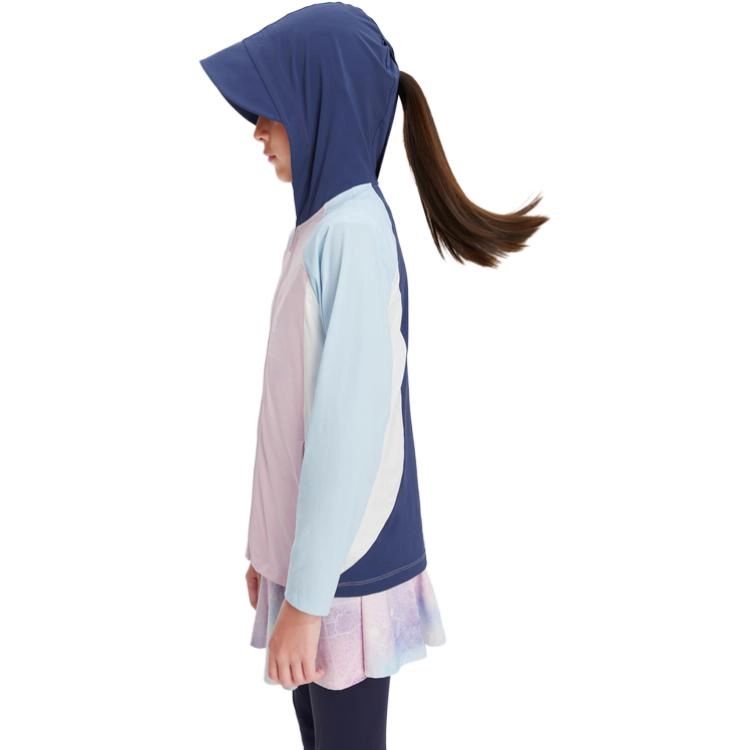 波司登 童装 拼接防紫外线抗菌透气连帽防晒服 女童 芭蕾粉