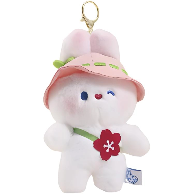 兰妮诗 美味白兔樱花郊游系列 碎花斜挎包 玩偶 毛绒挂件