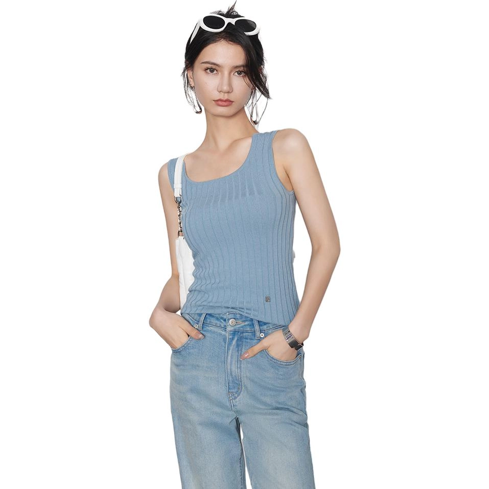 美洋 百叶针织方领弹力内搭外背心 女款