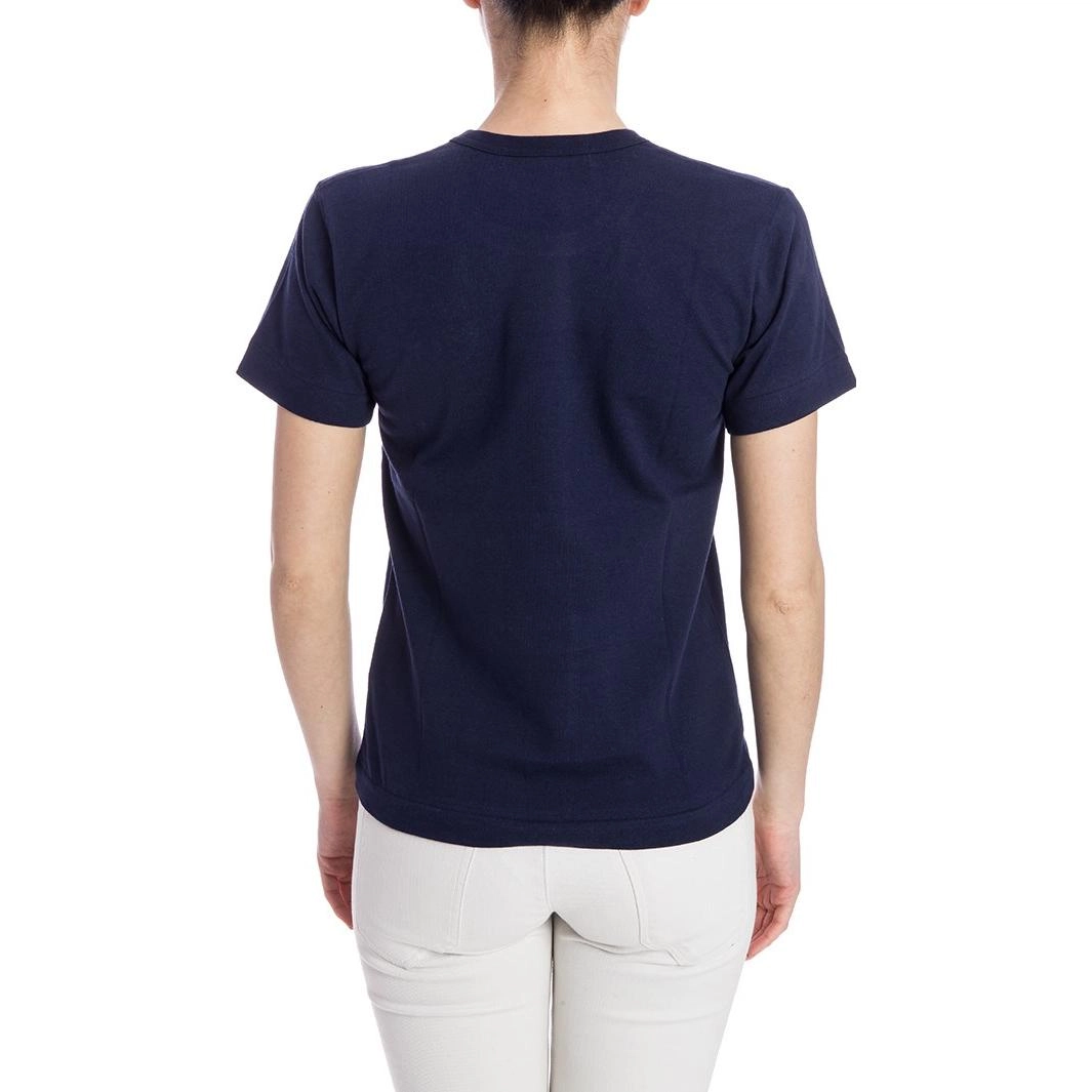 CDG Play Double Heart T-Shirt Navy T