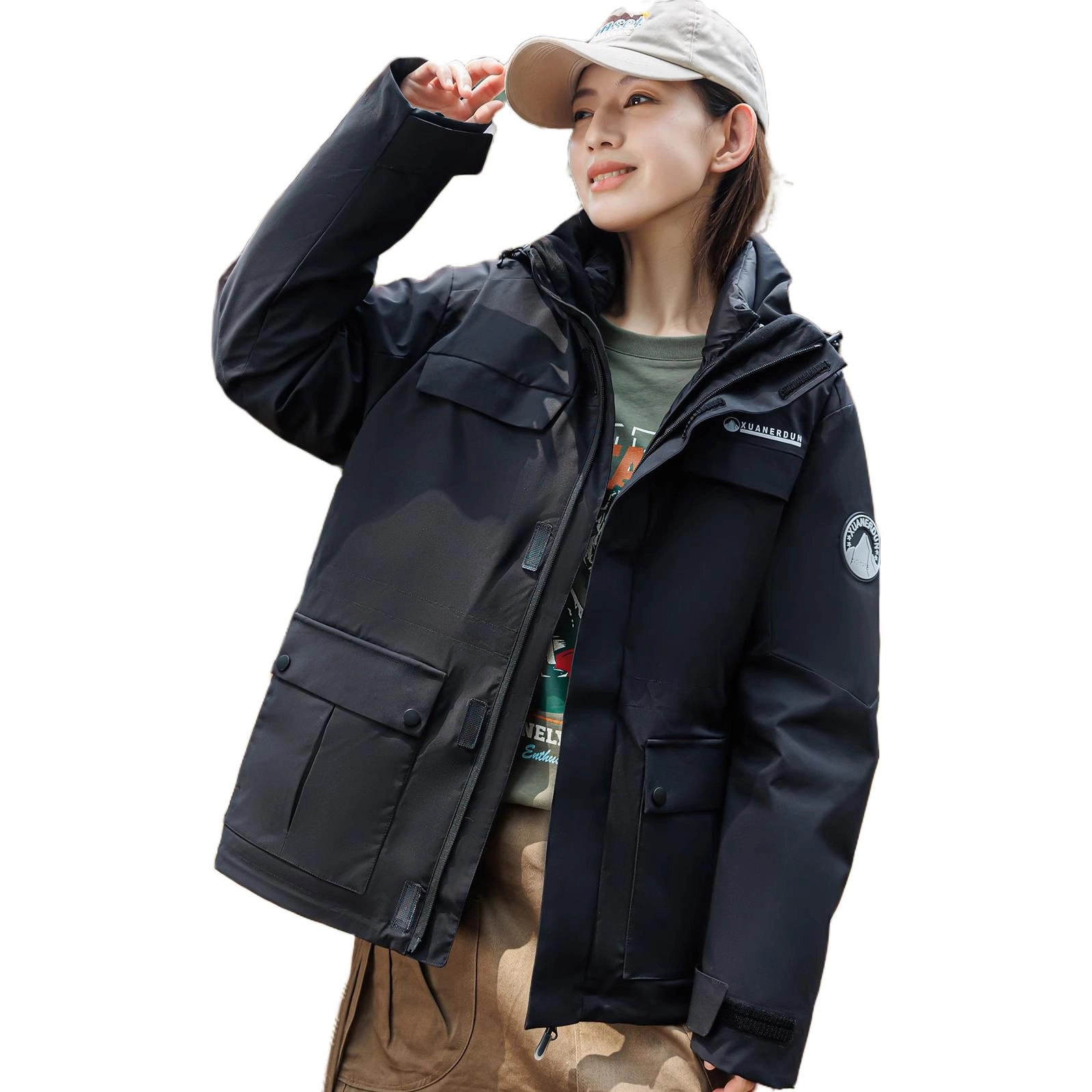 雅鹿 防风防雨户外登山服冲锋衣 女款