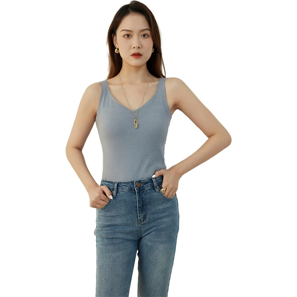 美洋 纯色自带杯垫工字修身无痕吊带背心 女款